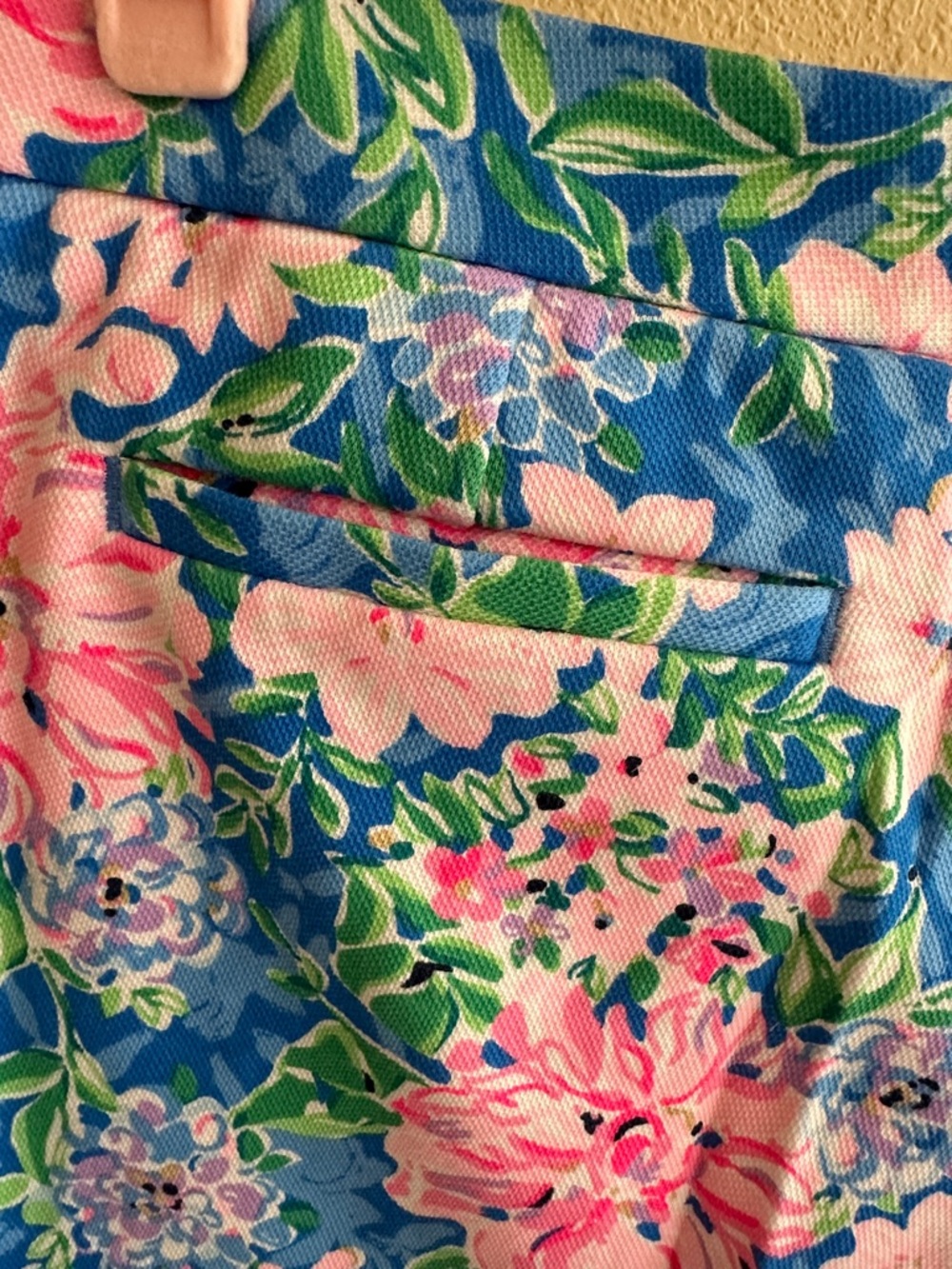 Lilly Pulitzer Pink & Blue Floral Scallop-Hem Shorts - Picture 7 of 9